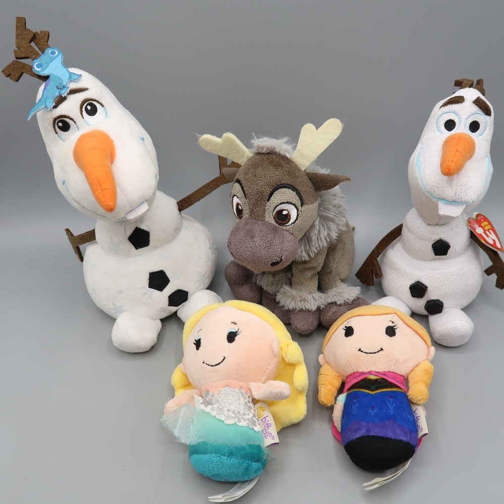 FROZEN Plush Lot Olaf Sven Anna Stuff Animal Itty Bitty TY Toy‎